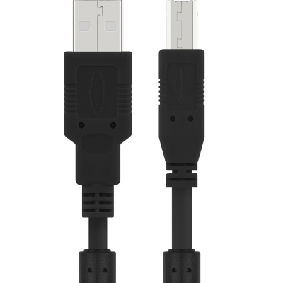 강원전자 넷메이트 USB2.0 AM-BM 케이블 1.8m (블랙/노이즈필터) NMC-UB218C
