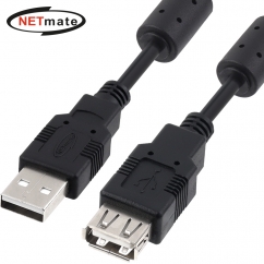 강원전자 넷메이트 USB2.0 연장 AM-AF 케이블 1m (블랙/노이즈필터) NMC-UF210C