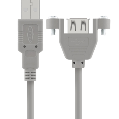강원전자 넷메이트 USB2.0 판넬형 연장 케이블 1m (그레이) NMC-UF210SV