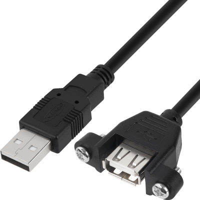 강원전자 넷메이트 USB2.0 판넬형 연장 케이블 2m (블랙) NMC-UF220SB