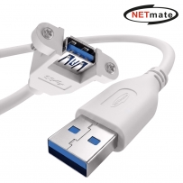 강원전자 넷메이트 USB3.0 연장 AM-AF 판넬형 케이블 0.3m, 화이트 NMC-UF303SW