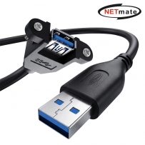 강원전자 넷메이트 USB3.0 연장 AM-AF 판넬형 케이블 0.5m, 블랙 NMC-UF305SB