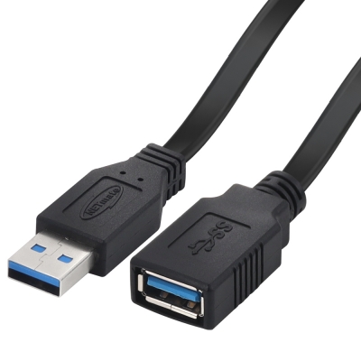 강원전자 넷메이트 USB3.0 연장 AM-AF FLAT 케이블 1m (블랙) NMC-UFG301F