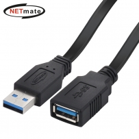 강원전자 넷메이트 USB3.0 연장 AM-AF FLAT 케이블 2m (블랙) NMC-UFG302F