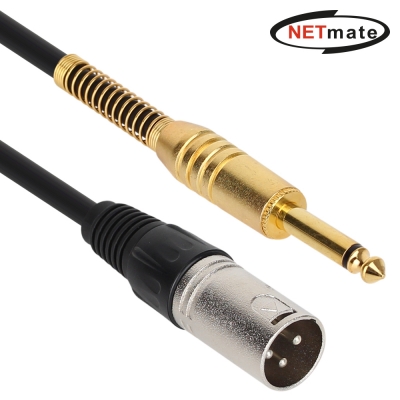 강원전자 넷메이트 XLR 캐논(M)-TS(5.5 Mono) 마이크 케이블 1m NMC-XLR501M