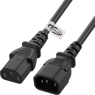 강원전자 넷메이트 AC 파워코드 연장 케이블 1m, 블랙 NMP-SPC010BF