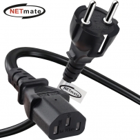 강원전자 넷메이트 3구 AC 파워코드 전원케이블 1m, 일자형 블랙 NMP-SPC010BS