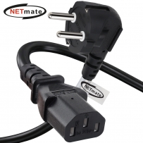강원전자 넷메이트 3구 AC 파워코드 전원케이블 1m, 꺾임형 블랙 NMP-SPC010