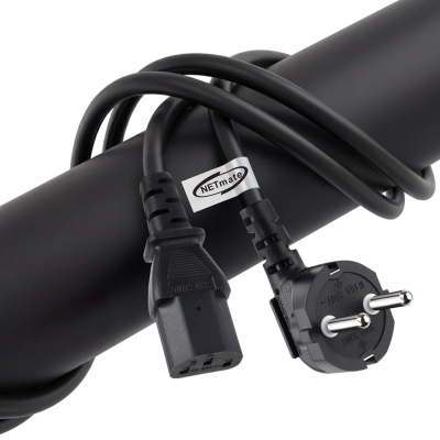 강원전자 넷메이트 3구 AC 파워코드 전원케이블 2m, 꺾임형 블랙 NMP-SPC020