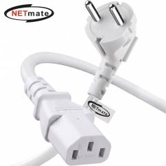 강원전자 넷메이트 3구 AC 파워코드 전원케이블 5m, 꺾임형 화이트 NMP-SPC050W