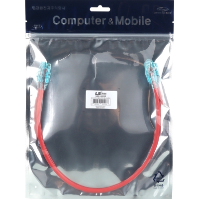 LS전선 CAT.6 UTP EZ 플러그 랜 케이블 0.5m (레드) NMX-LS605R