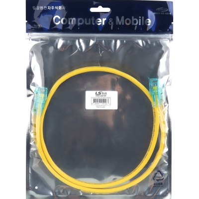 LS전선 CAT.6 UTP 랜 케이블 1m, 옐로우 NMX-LS610Y