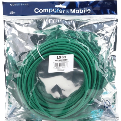 LS전선 CAT.6 UTP 랜 케이블 15m, 그린 NMX-LS6150GN
