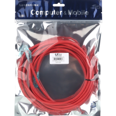 LS전선 CAT.6 UTP EZ 플러그 랜 케이블 5m (레드) NMX-LS650R