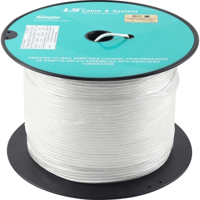 LS전선 CAT.6 UTP Slim 케이블 300m (28AWG/단선/화이트) UTP-G-C6G-E1VP-M 28AWG WH